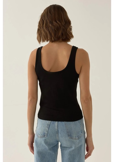 Hiccup Erin V Yaka Crop Top Siyah