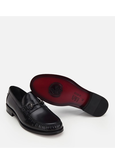 Hotiç Erkek Deri Siyah Toka Detaylı Klasik Loafer