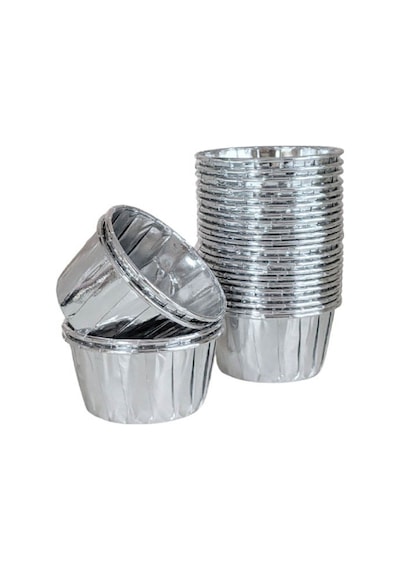25 Adet Kağıt Muffin Kek Cupcake Sufle Kapsülü Silver
