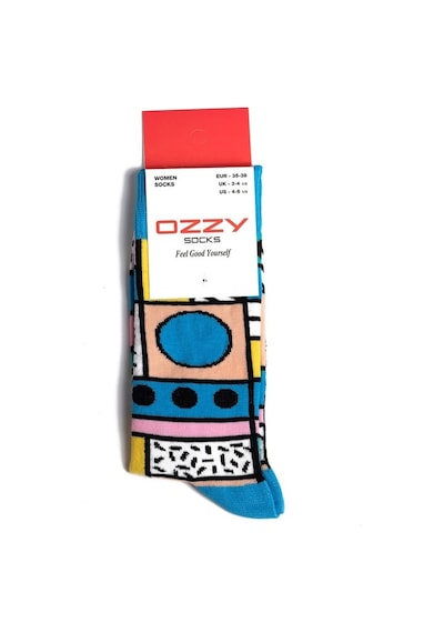 Ozzy Socks Geo Desenli Çorap Çok Renkli