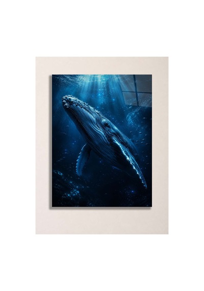 Balina A3 Metal Poster Mavi Okyanus Ve Sualtı Manzaralı Dekoratif Duvar Tablosu Çok Renkli - 937522863 Çok Renkli - 937522863 Çok Renkli