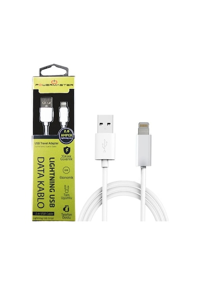 Powermaster Apple Uyumlu iOS iPhone Serisi Şarj Data Kablosu