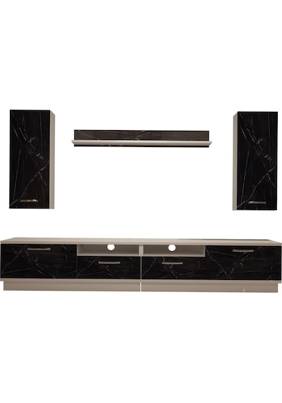 Decoraktiv Trendstyle 5220d Mdf Tv Ünitesi Tv Sehpası Beyaz - Siyah Mermer