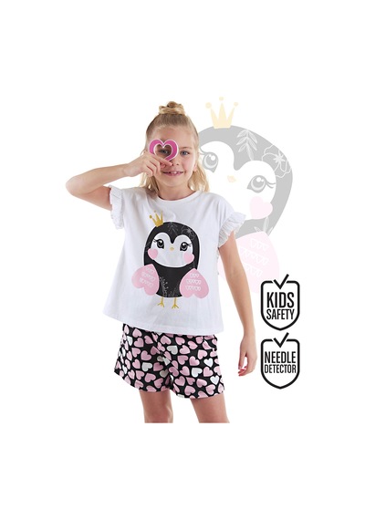 Kalpli Baykuş Kız Çocuk Yazlık T-shirt Şort Takım