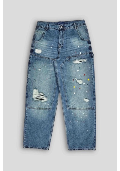 Cedy Denim Cedy Denım Yüksek Kalite Erkek Yüksek Bel Worker Tarz Skater Jean Yeşil