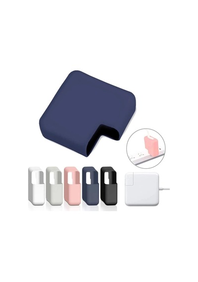 Apple İle Uyumlu Güç Adaptörü Silikon Kılıf 85 W, 87 W - Ve 96 W Usb-c Güç Adaptörü Silikon Kılıf Koruma Macbook İle Uyumlu Güç Adaptörü Renkli Kılıf Lacivert, 85w