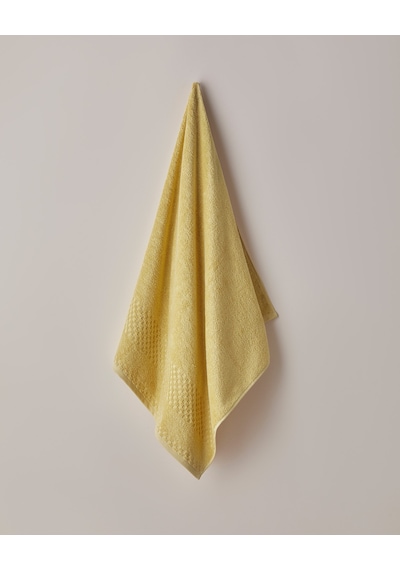 English Home Border Check Pamuk Banyo Havlusu 70x140 Cm Sarı Sarı