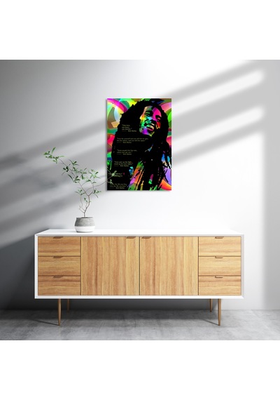 Cakasepetim Bob Marley Ve Özlü Sözleri Ahşap Mdf Tablo