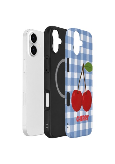 Apple iPhone Uyumlu 17 Vorian Çift Katmanlı Magsafe Kılıf Cherry Picnic