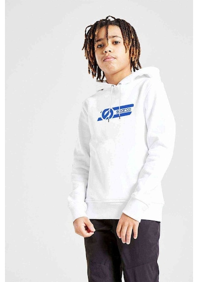 Tshirthane Ssparco Baskılı Unisex Çocuk Kapüşonlu Beyaz Sweatshirt Beyaz