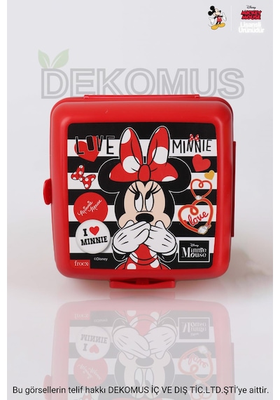 Dekomus İle Yeni Sezon Lisanslı Mınnıe Mouse 2 Katlı Beslenme Kutusu / Lunch Box Çok Renkli
