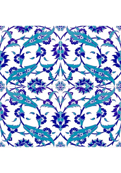Armada Çini 20x20 Cm Ac 32 Selçuklu Mavi Beyaz Kütahya Çini Karo