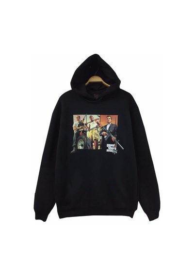 Gta Kapüşonlu Sweatshirt Siyah