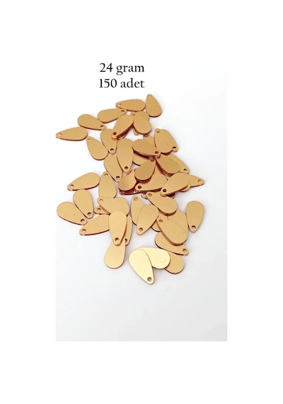 Oya Abiye Bileklik Kolye Pleksi Metalik Plastik Pul Altın Renk 24 Gram 150 Adet - Bnc544