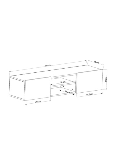 Df17102 Led Işıklı Duvara Monte Tv Ünitesi, 2 Kapaklı Dolaplı, Raflı 150 Cm Tv Alt Ünitesi Beyaz Df17102 Led Işıklı Duvara Monte Tv Ünitesi, 2 Kapaklı Dolaplı, Raflı 150 Cm Tv Alt Ünitesi Beyaz