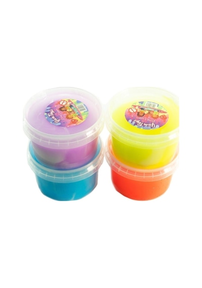 Slime Oyun Jeli Yuvarlak Kutulu 170gr 4'lü Set 4 Adet Renk