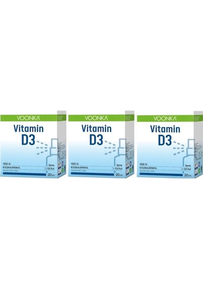 Vitamin D3 1000 Iu 20 Ml-d3 Desteği 3 Adet
