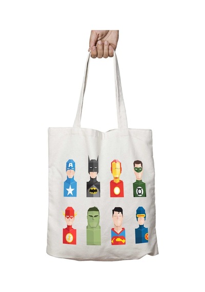 Art Hediye Super Hero Marvel İki Taraf Kalıcı Yıkanabilir Okul Plaj Omuz Bez Çanta Çok Renkli