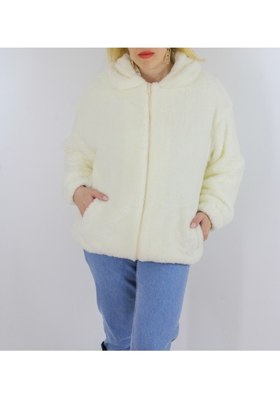 Modaonna Krem Rengi Peluş Ceket
