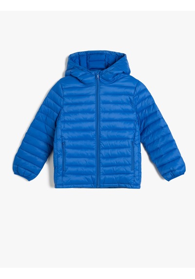 Koton Mevsimlik Mont Kapşonlu Cepli Saks 5wkb20019tw Saks Mavi