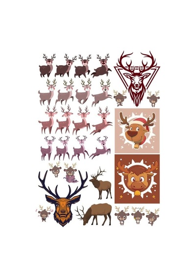 Geyik Sticker Set-1 25 Parça Telefon, Tablet, Defter, Laptop Sticker