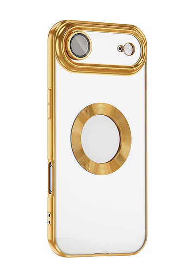 Apple     Uyumlu iPhone 17 Air Kılıf Kamera Korumalı Logo Gösteren Zore Omega Kapak - Turuncu Turuncu