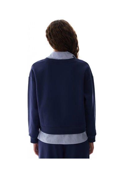 Penti Lacivert Gömlek Katmanlı Polo Yaka Sweatshirt