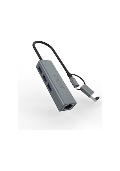 Inca Iutp-03t Usb Hubx3 Usb 3.0 10 Gbps+ethernet Rj45 1000mbps Çoklayıcı