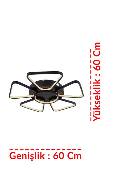 3 Renkli Modern 6 Kollu Led Tavan Avizesi Yıldız Formlu Siyah Geometrik Salon Aydınlatma 1