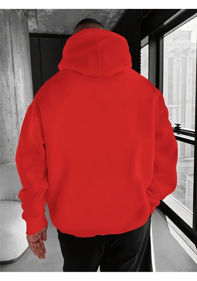 Uyguntarz Unisex Monaco Racing Club Baskılı Tasarım Oversize Sweatshirt Kırmızı