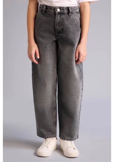 Defacto Baggy Fıt Gri Kız Çocuk Jean Pantolon G4653a8/nm55 Gri