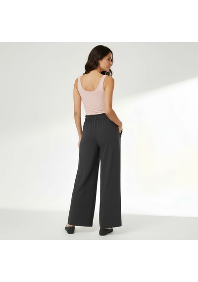 Vaura Cebi Detaylı Antrasit Wide Leg Pantolon