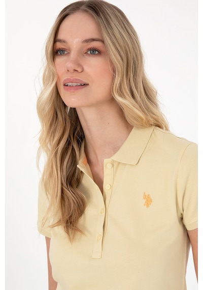U.S. Polo Assn. Kadın Açık Haki Basic Polo Yaka Tişört 50300830-VR183