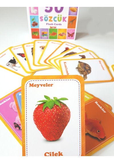 Ilk 50 Sözcük Flash Cards Eğitici Kartlar Çocuk Eğitim