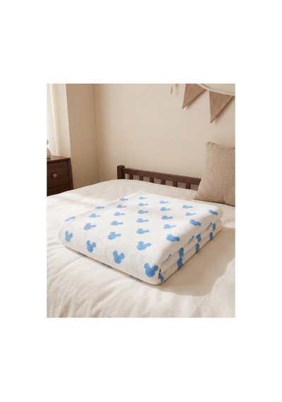 %100 Pamuk Bebek Battaniyesi 80x90 Lacivert