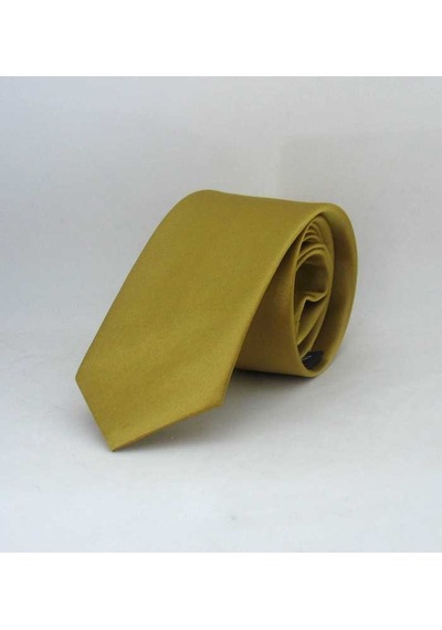 Gold Çocuk Boy Düz Renk Saten Kravat - Ck-35