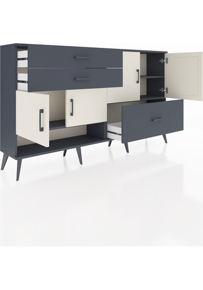 Arges Konsol 3 Raflı 3 Çekmeceli 4 Kapaklı 176x30x99 Antrasit-aytaşı/antrasit Aytası/antrasıt - Antrasıt Arges Konsol 3 Raflı 3 Çekmeceli 4 Kapaklı 176x30x99 Antrasit-aytaşı/antrasit Aytası/antrasıt - Antrasıt