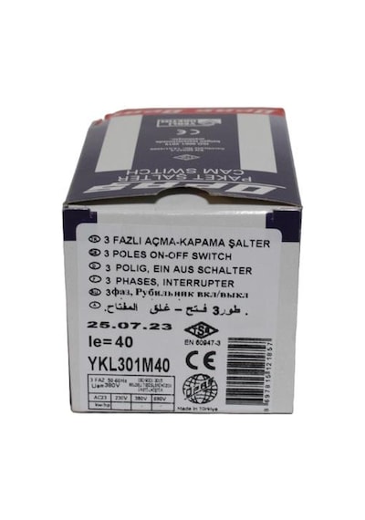 OPAŞ 3X40A 0-1 Aç - Kapa Mini Tip Kilitli Şalter