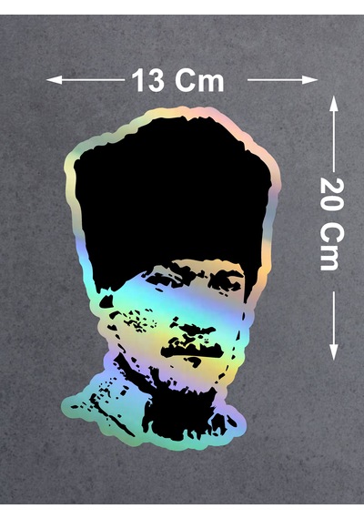 Mustafa Kemal Atatürk Sticker - Atatürk Silüet Sticker - 03006 20x13 Cm