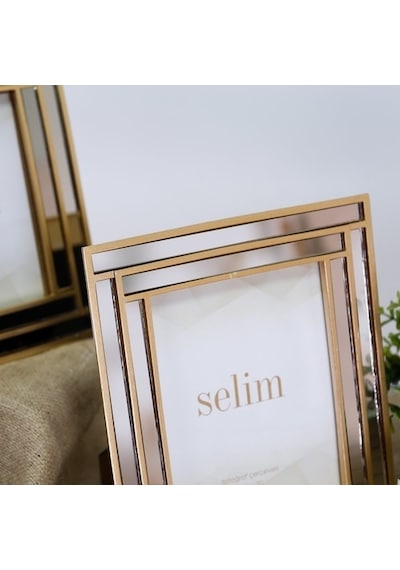 Selim 13 x 18 CM Lara Aynalı Çerçeve Altın