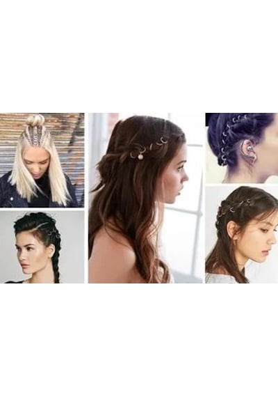Saç Piercingi - Saç Yüzüğü - Silver Çok  Renkli