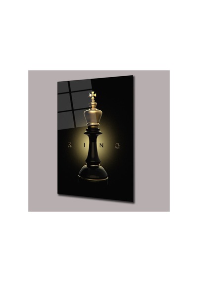 King Santraç İllüstrasyon Cam Tablo Pct0718 Modern Dekorasyon Temalı Dekoratif Duvar Tablosu, Salon, Ev Ve Ofis Dekoru,
