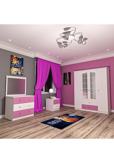 Bale Pembe Genç Odası Takımı Mdf Sis Gri Bale Pembe Genç Odası Takımı Mdf Sis Gri