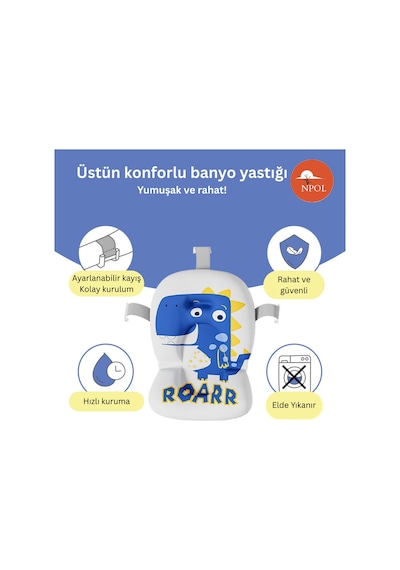 Yıkama Yastıklı Yeni Doğan Küveti - Termometreli, Tam Katlanır, Avrupa Sertifikalı Bebek Küveti