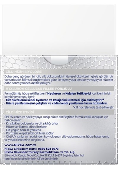 Nivea Cellular GKF 15 Cilt  Yüz Gündüz Bakım Kremi 50 ML