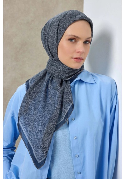 Silk Home Labirent Desen Lyocell Monare Eşarp - 6425 Gece Mavisi