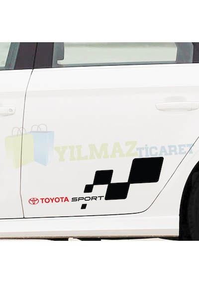 Toyota Logo Arma Sport Yan Kapı Altı Oto Sticker Etiket 1 Çift