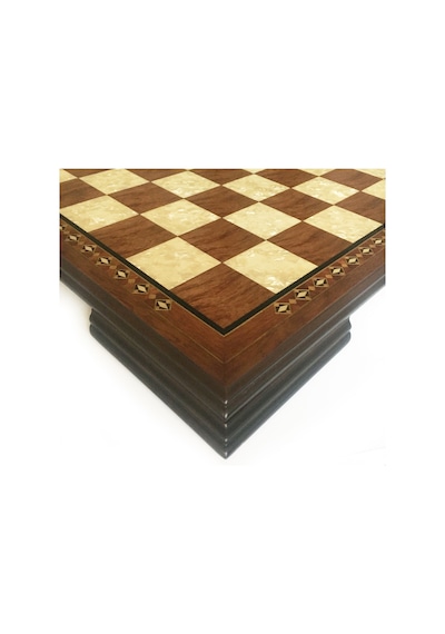 Helena Wood Art El Yapımı Ahşap Satranç Tablası Kızıl