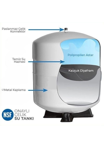 8 Litre Metal Tank 2.2 Galon Su Arıtma Tankı