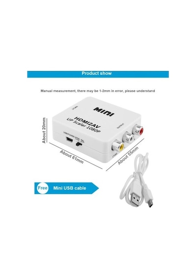 Hdmi To Av (Audio Video) Çevirici Hdmi - Av (Rca Tos) Dönüştürücü